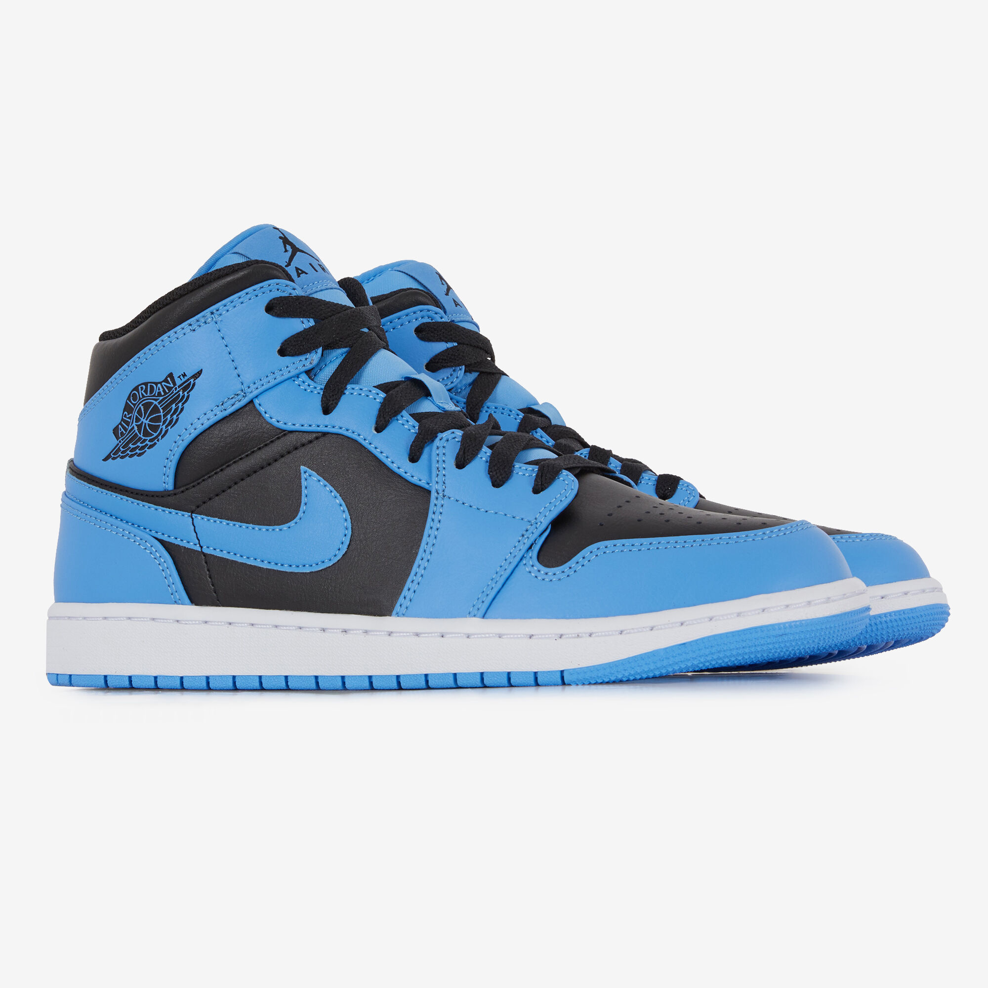 Air jordan 1 mid bleu et noir sale