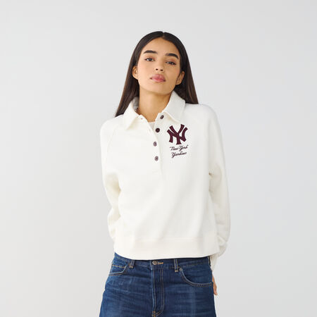 CHAMPION SWEAT POLO BUTTONED WHITE/BURGUNDY WOMEN