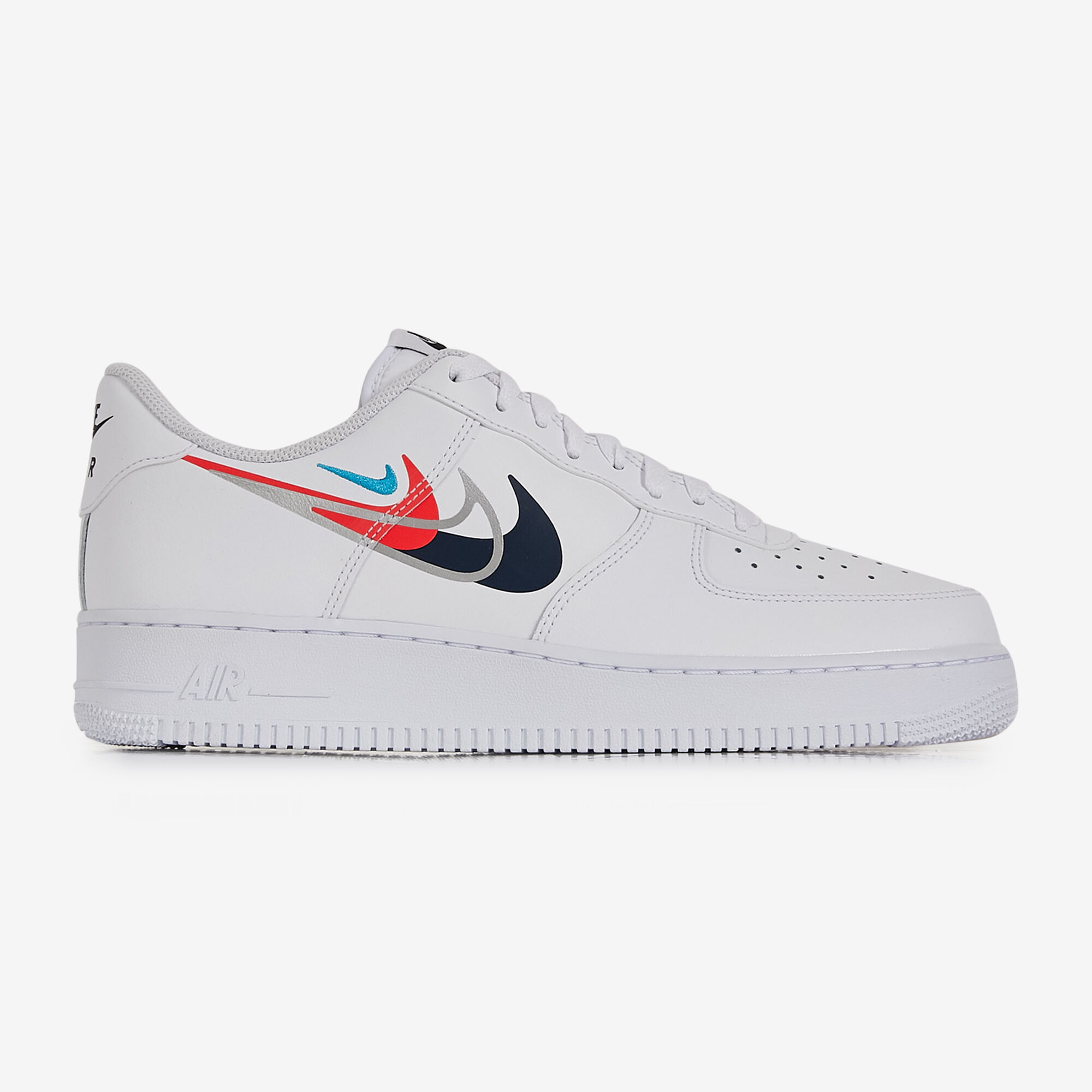 NIKE AIR FORCE 1 LOW MULTI SWOOSH WHITE PINK SNEAKERS MEN
