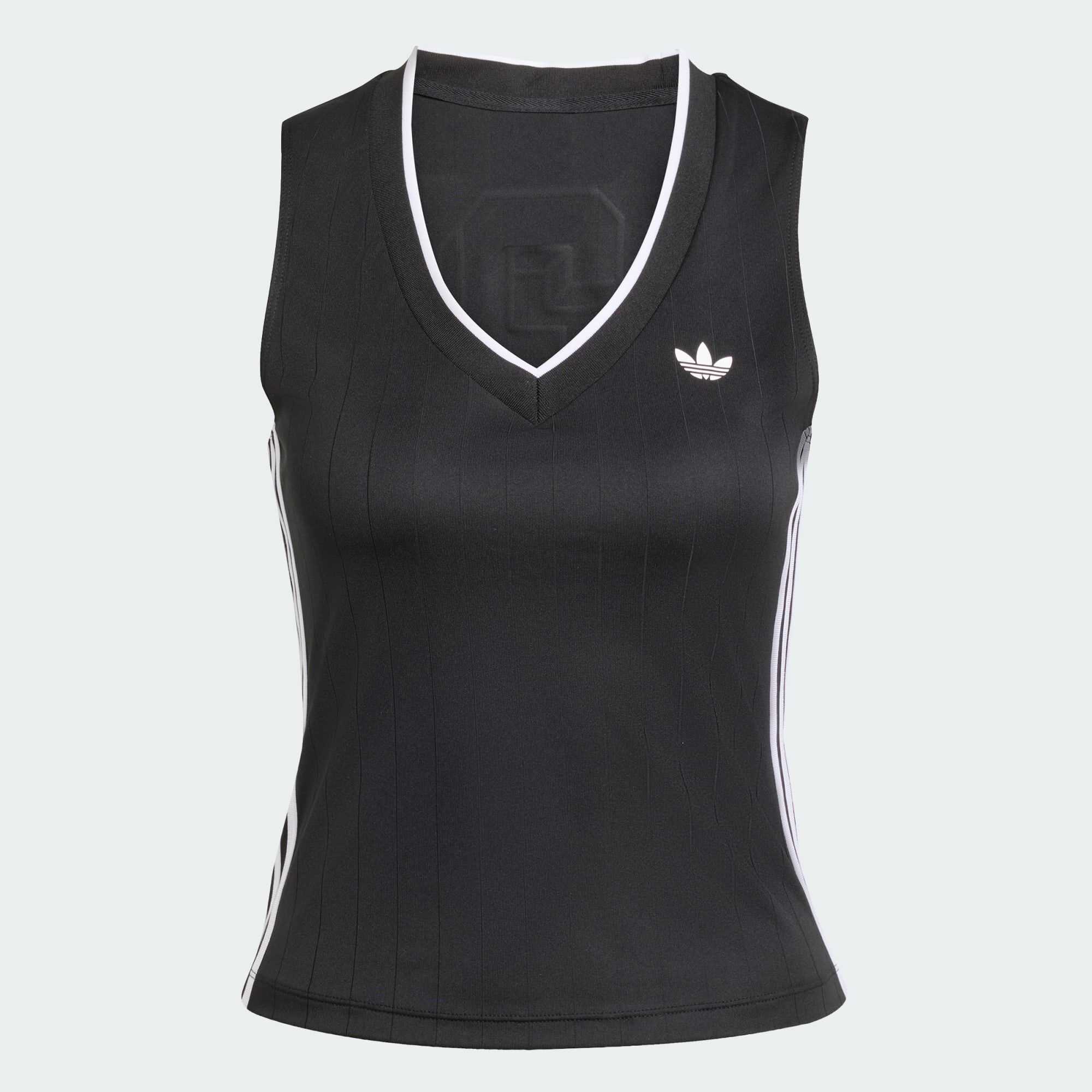 【adidas】3-Stripes V-Neck Slim T-Shirt Black★ adidas Originals t-shirt 3-Stripes V-Neck Tee PRM EU