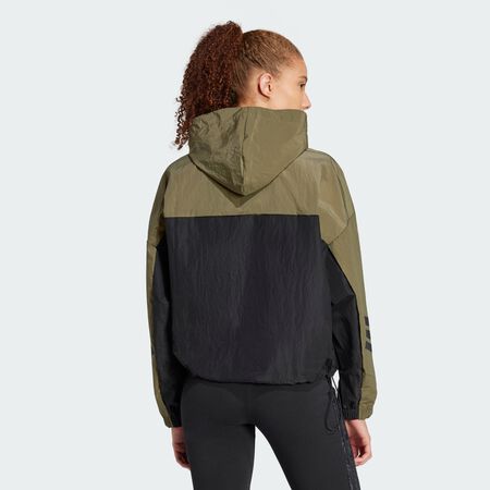 ADIDAS SPORTSWEAR Future Icons 3-Stripes Windbreaker Olive Strata WOMEN