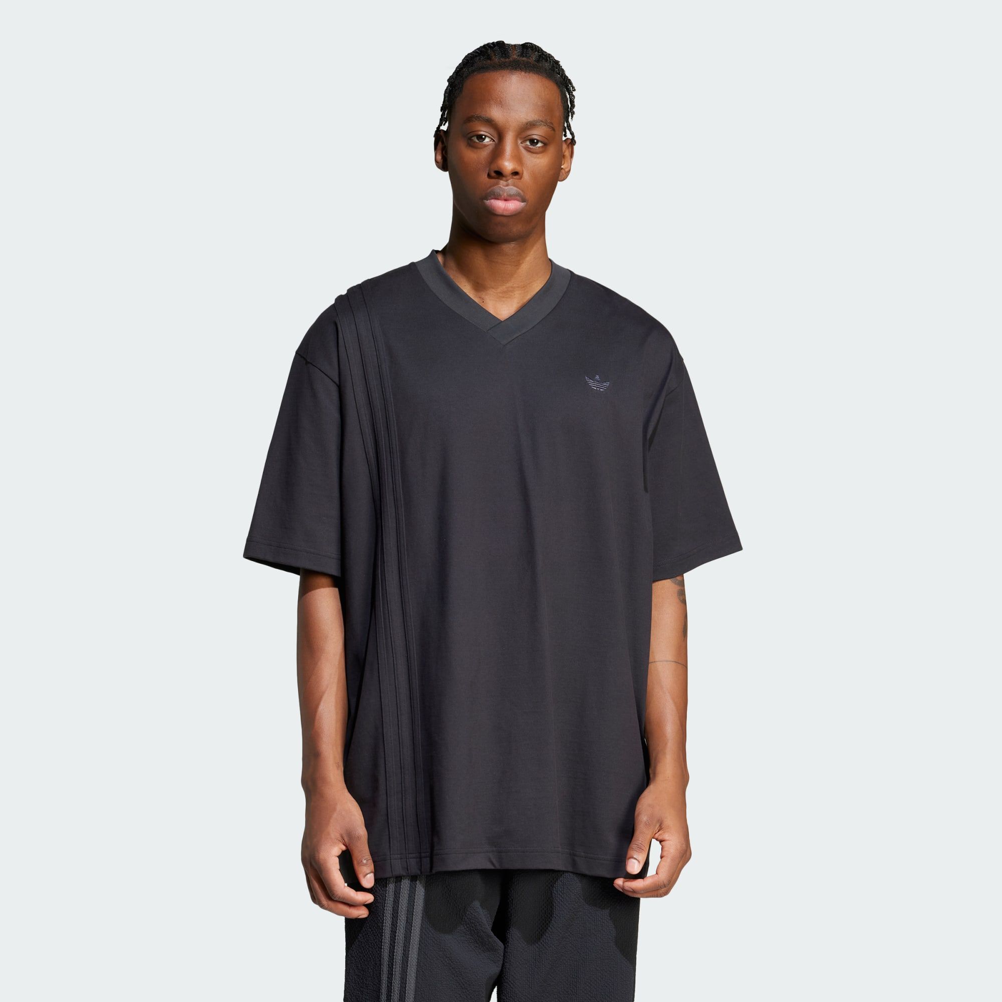 ADIDAS ORIGINALS Front 3 Stripes Tee Black TEE SHIRT MEN Courir