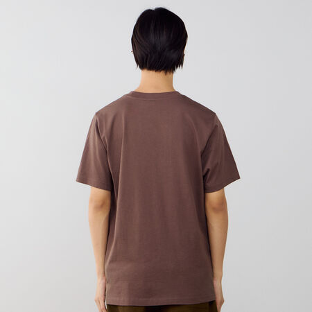 NEW BALANCE TEE SHIRT OVAL LOGO BROWN/BEIGE MEN