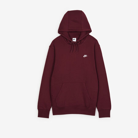 NIKE HOODIE CLUB SMALL LOGO BURGUNDY/WHITE MEN