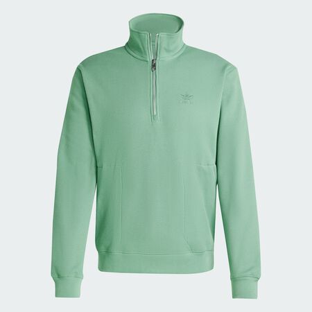 Trefoil Essentials Waffle 1/2 Zip Sweatshirt : Preloved Green