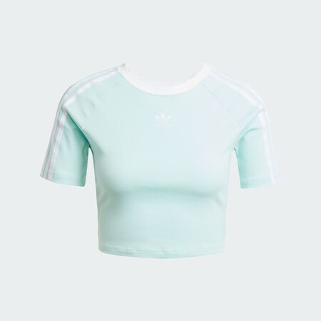 ADIDAS ORIGINALS 3-Stripes Baby Tee Semi Flash Aqua WOMEN