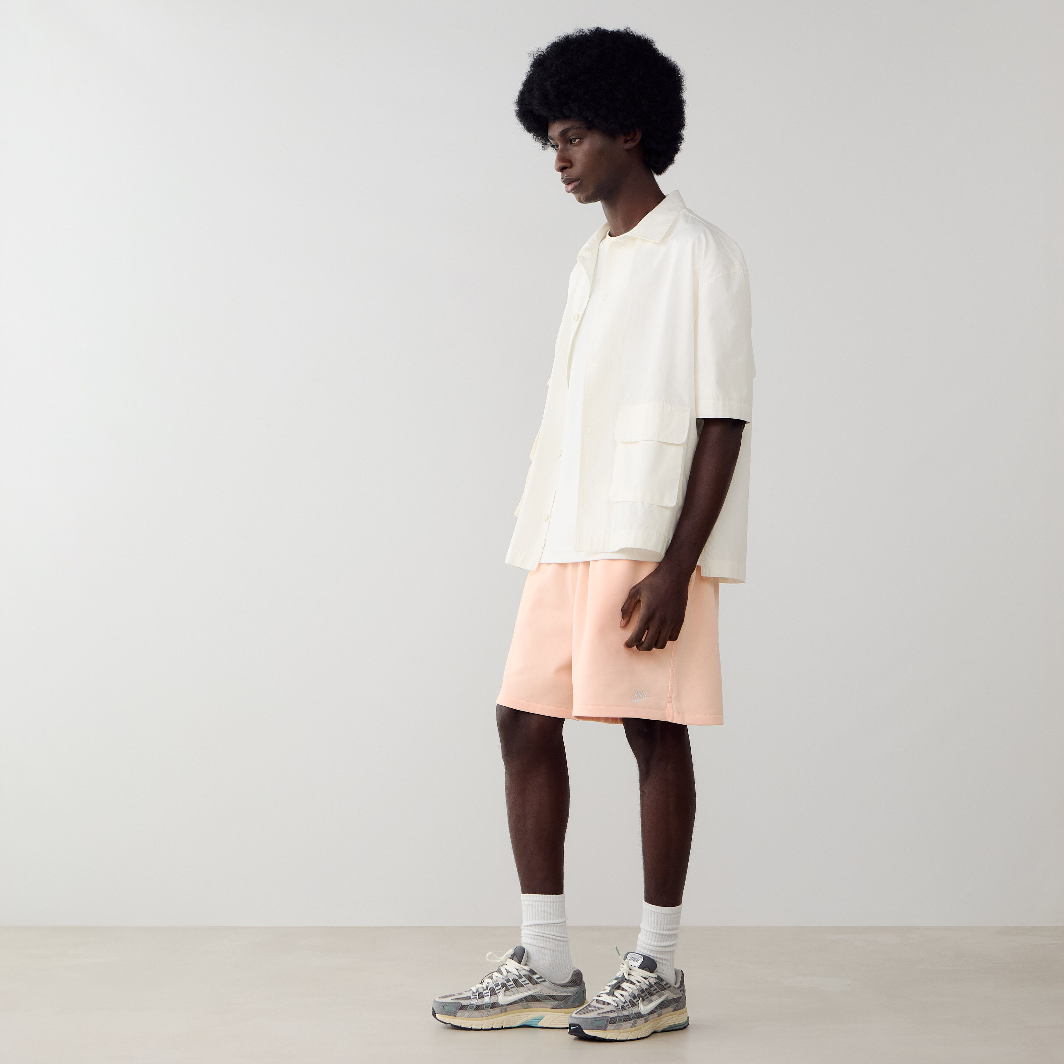 Short Club Fleece Flow  Rose/blanc
