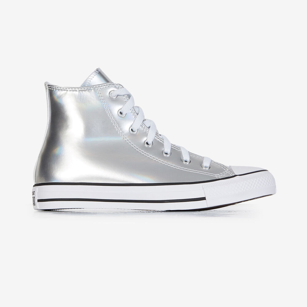 Converse Trainers Womens Silver Leather Converse CONVERSE CHUCK