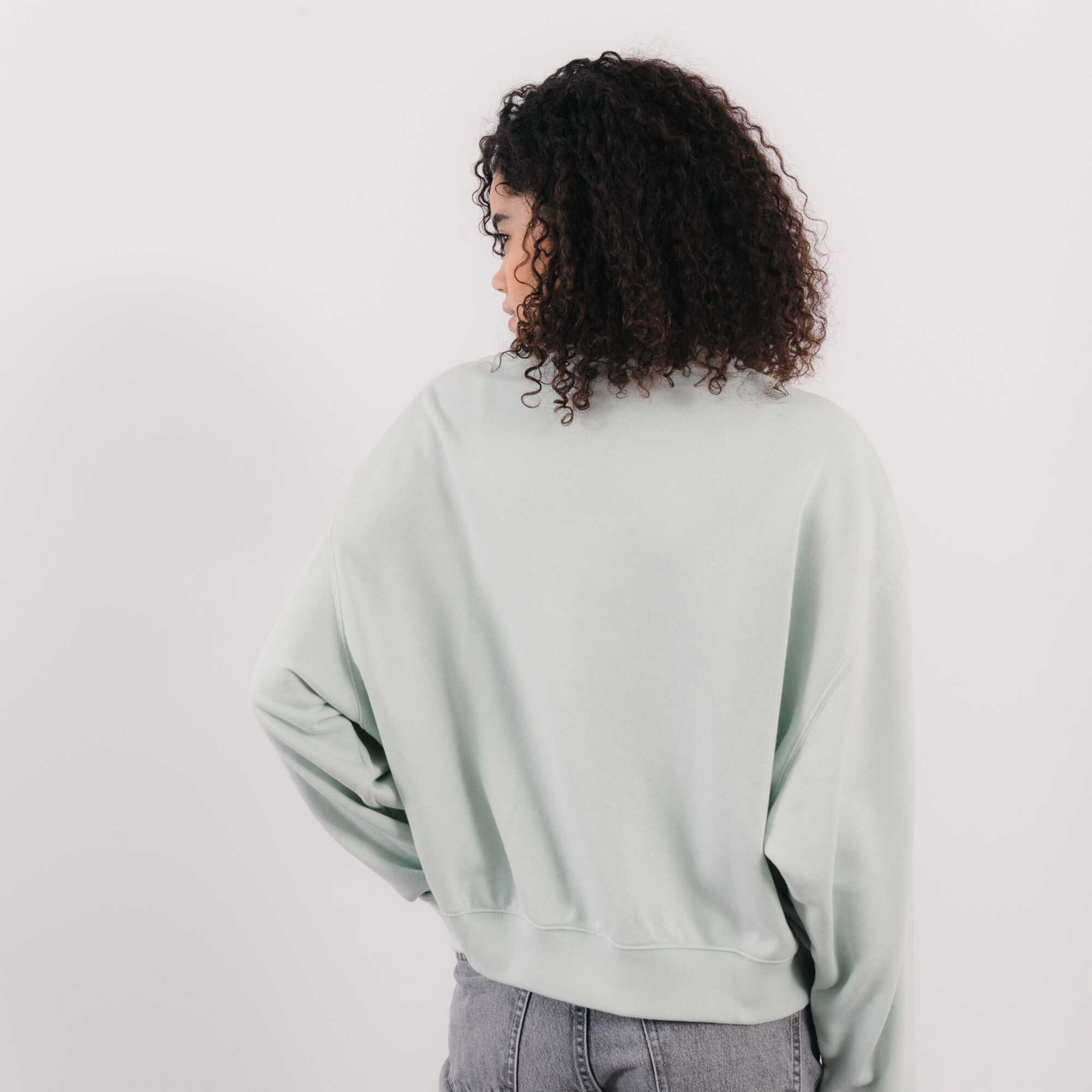 ADIDAS ORIGINALS ESSENTIAL TREFOIL CREW SWEATSHIRT VERT D EAU