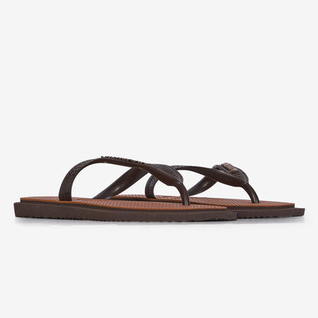 HAVAIANAS TOP SQUARE FUSION ORANGE/BROWN WOMEN