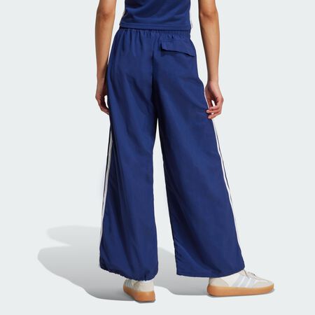 ADIDAS SPORTSWEAR Essentials 3-Stripes Lifestyle Woven Parachute Pants Dark Blue / White WOMEN