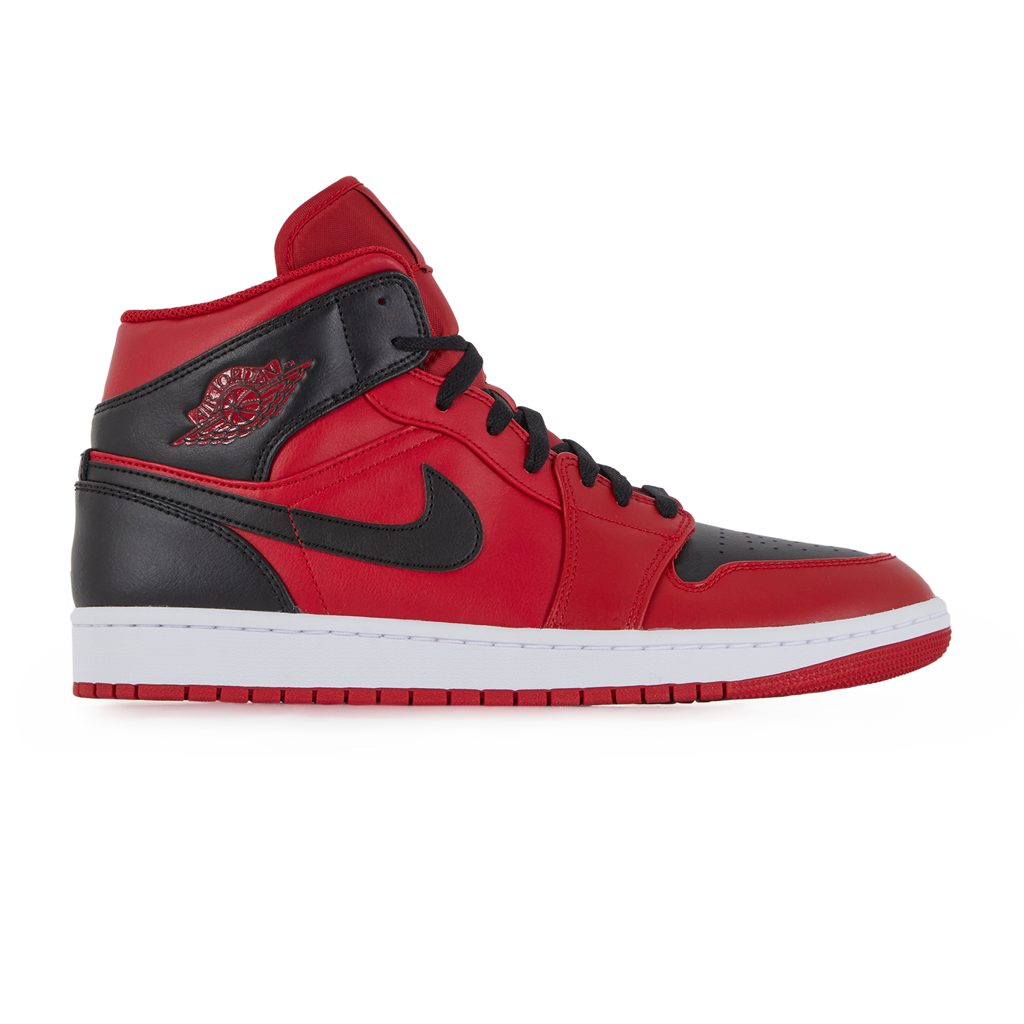 black and red jordan mid 1