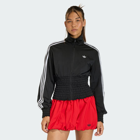 ADIDAS ORIGINALS SMOCKED FIREBIRD TRACK TOP Black WOMEN