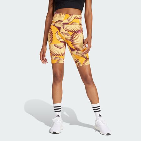 ADIDAS ORIGINALS adidas x FARM Bike Shorts Semi Spark / Bright Orange / Shadow Red WOMEN