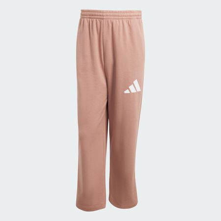 Essentials Wide Leg 3 Bar Logo Pants : Warm Clay / White