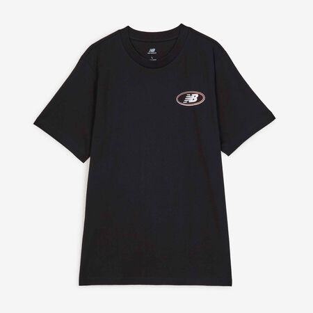 NEW BALANCE TEE SHIRT OVAL LOGO NOIR/BLANC HOMME