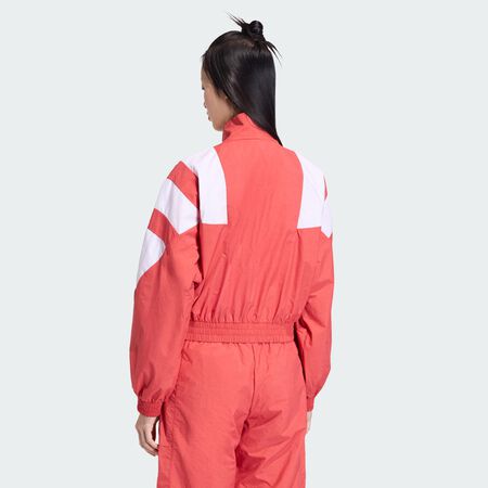 ADIDAS ORIGINALS VESTE DE SURV&Ecirc;TEMENT BLOCKED WASHED &Agrave; FERMETURE ZIPP&Eacute;E Better Scarlet FEMME