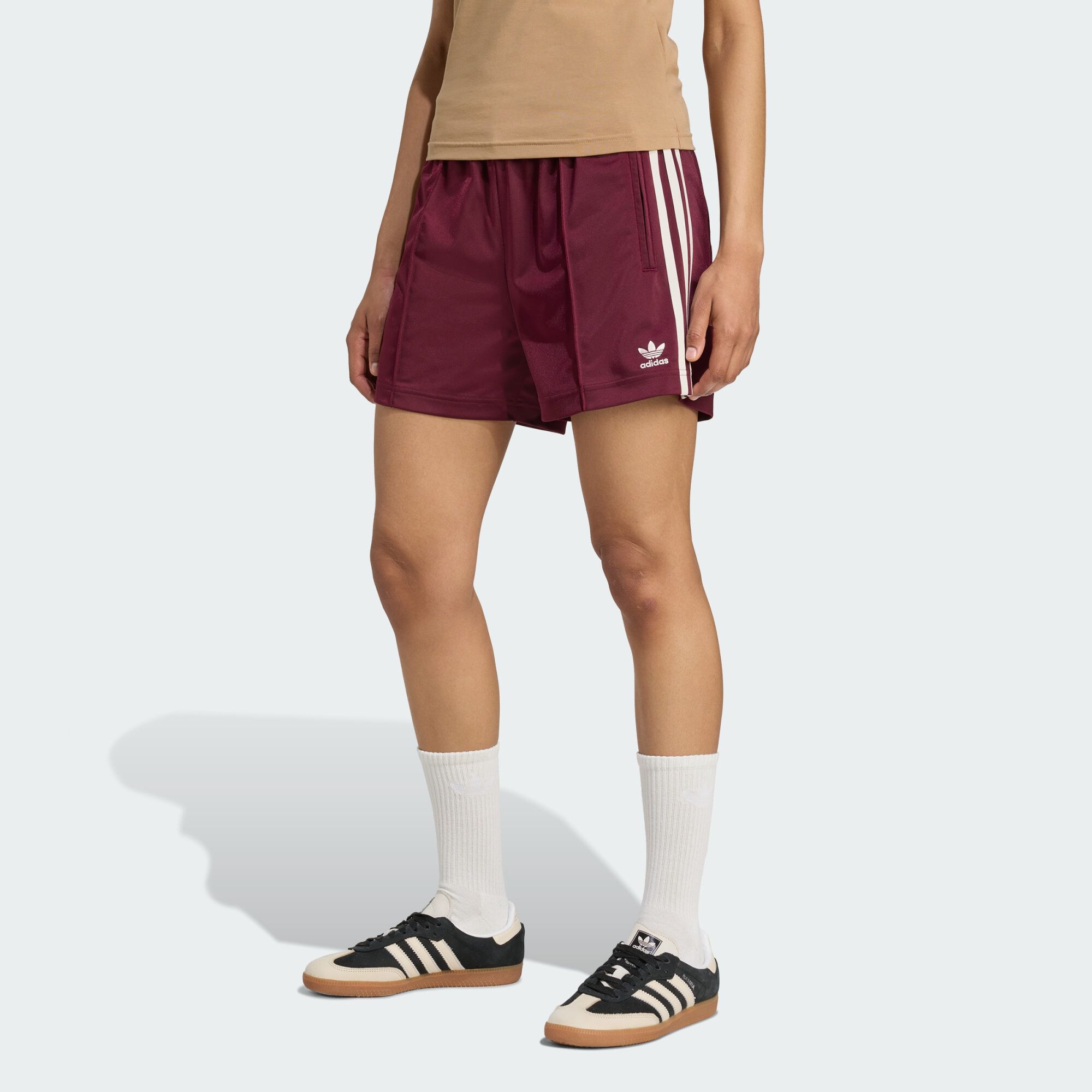 ADIDAS ORIGINALS Firebird Shorts Maroon / Cream White
