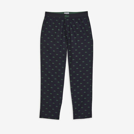 LACOSTE PANTALON LOGO AOP NAVY BLUE/GREEN MEN