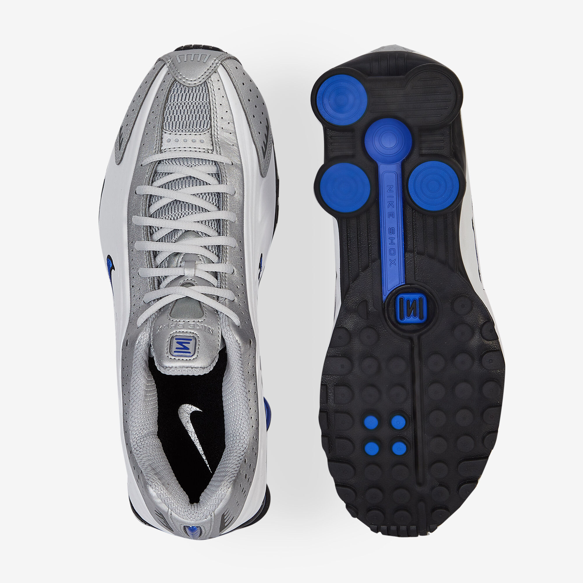 Shox R4  Blanc/bleu