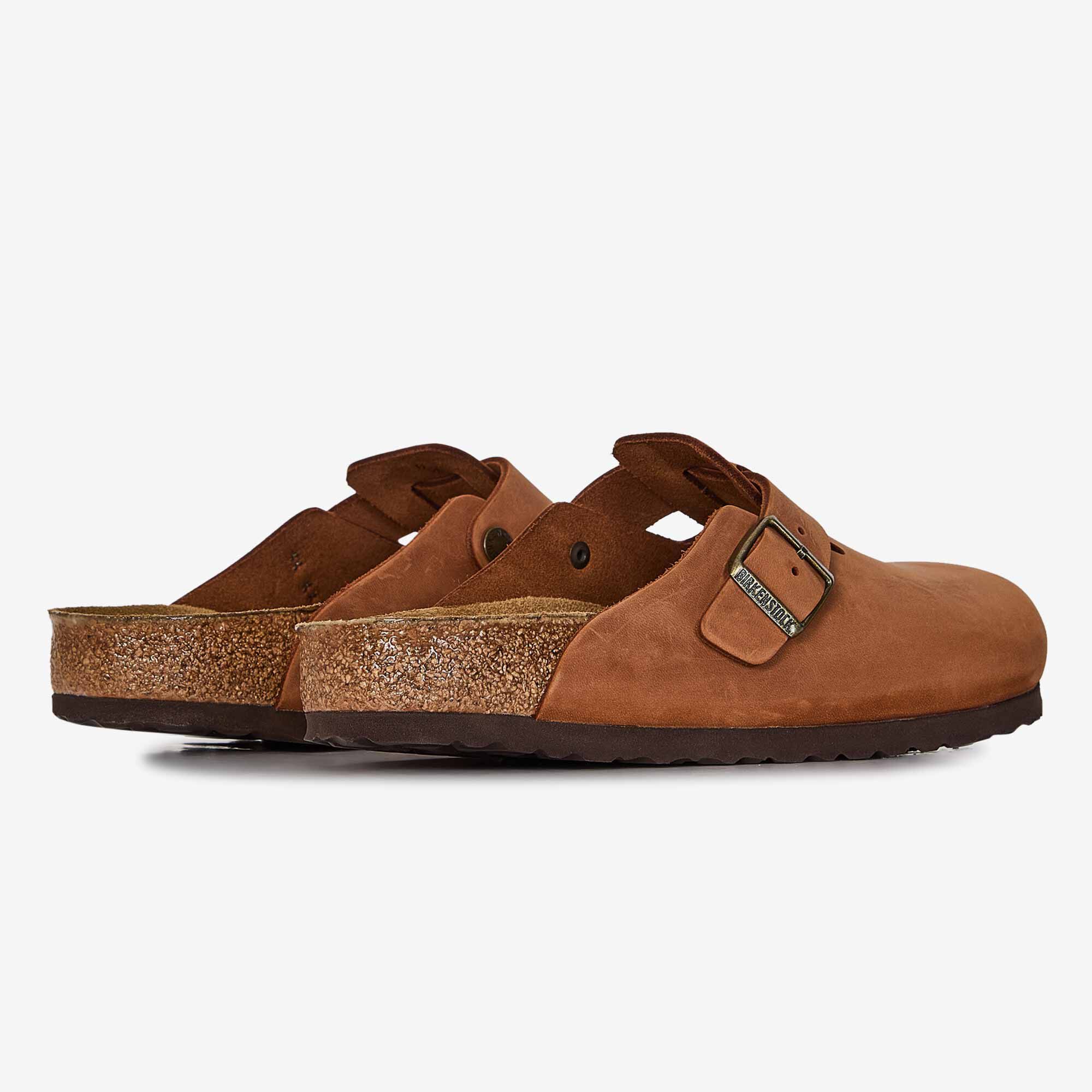 BIRKENSTOCK BOSTON LEATHER COGNAC BROWN - SNEAKERS MEN