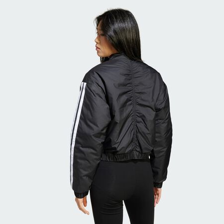 ADIDAS SPORTSWEAR Essentials 3-Stripes Insulated Crop Bomber Jacket Black WOMEN