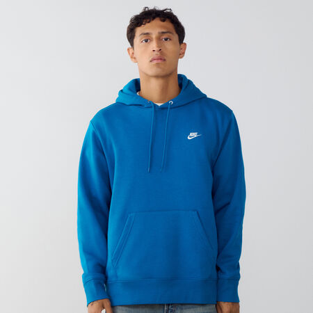 NIKE HOODIE CLUB SMALL LOGO BLUE/WHITE MEN
