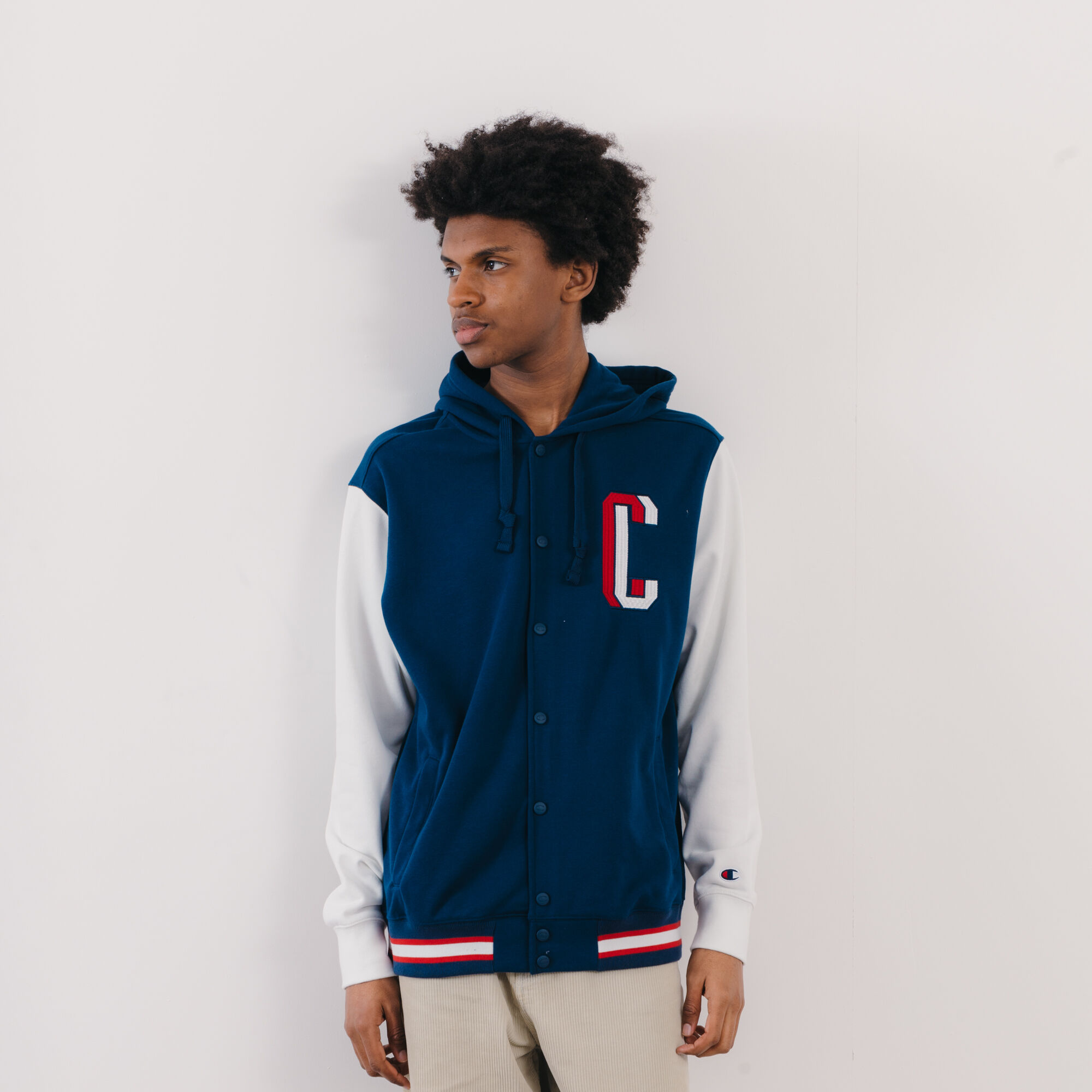 CHAMPION JACKET FZ BOOKSTORE MARINE BLANC BLOUSON HOMME Courir