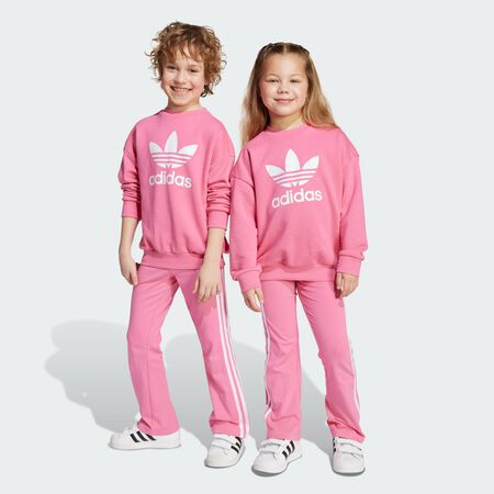 ADIDAS ORIGINALS Loose Crew Flared Legging Set Kids Pink Fusion TODDLERS