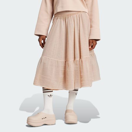 ADIDAS ORIGINALS Waistband Tulle Maxi Skirt Ash Pearl WOMEN