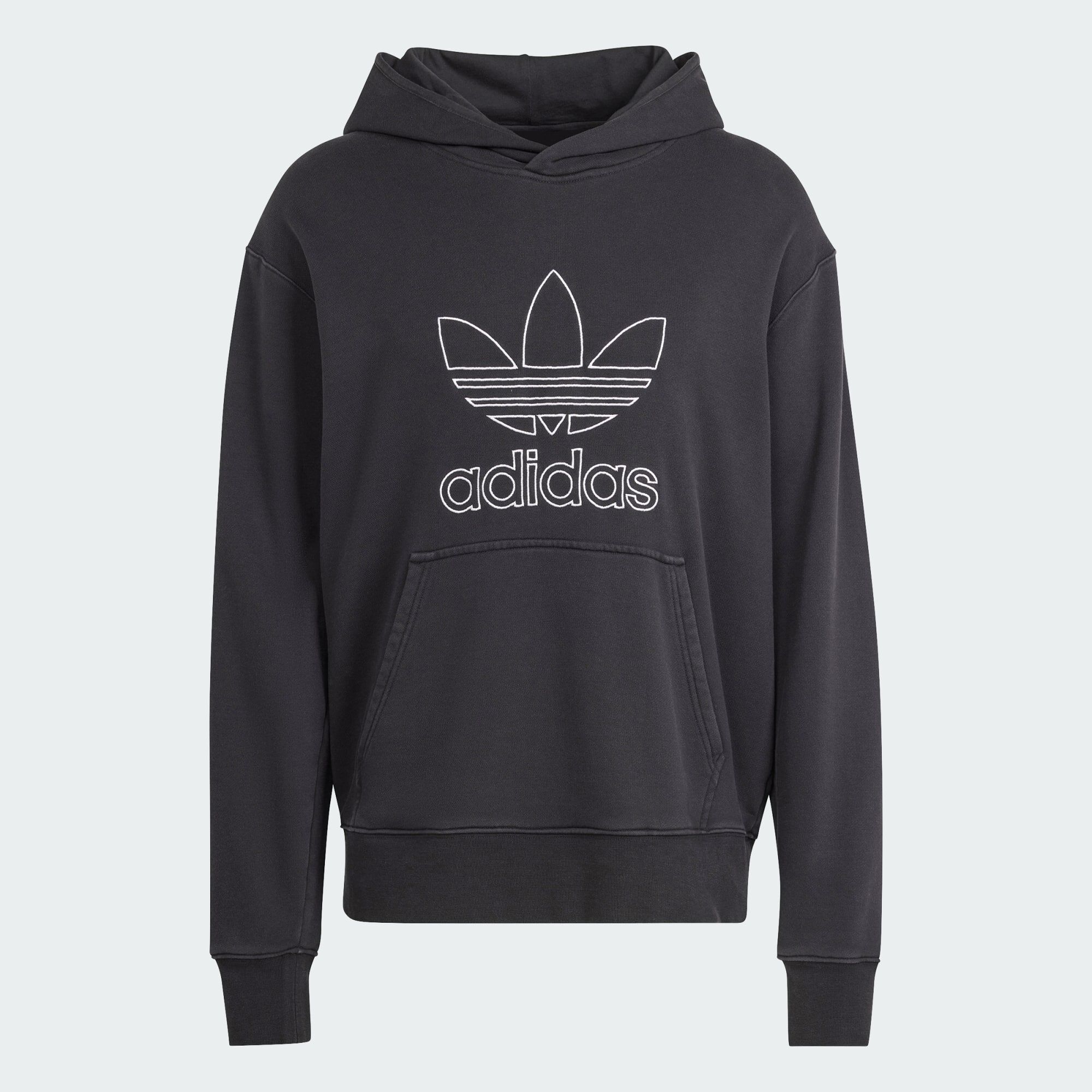 Mens black adidas trefoil hoodie discount