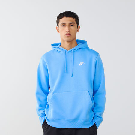 NIKE HOODIE CLUB SMALL LOGO BLUE/WHITE MEN
