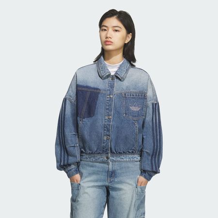 ADIDAS ORIGINALS DENIM JACKET Medium Blue Denim WOMEN