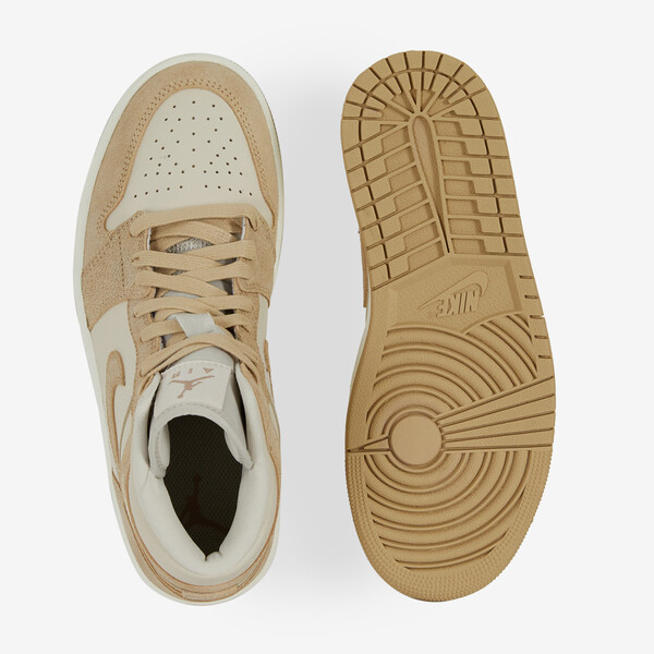JORDAN AIR JORDAN 1 MID LIGHT TAN BEIGE/BROWN - SNEAKERS WOMEN | Courir.com