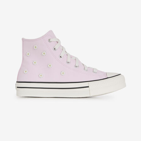 CHUCK TAYLOR EVA LIFT HI BEADS : ROSE/BLANC