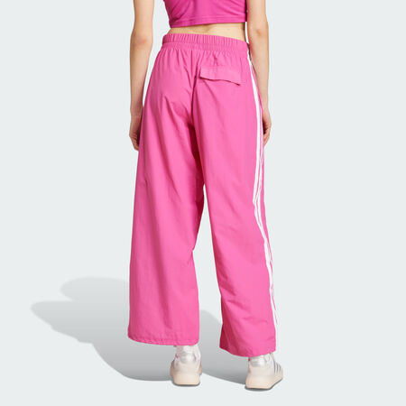 ADIDAS SPORTSWEAR Essentials 3-Stripes Lifestyle Woven Parachute Pants Semi Lucid Fuchsia / White WOMEN