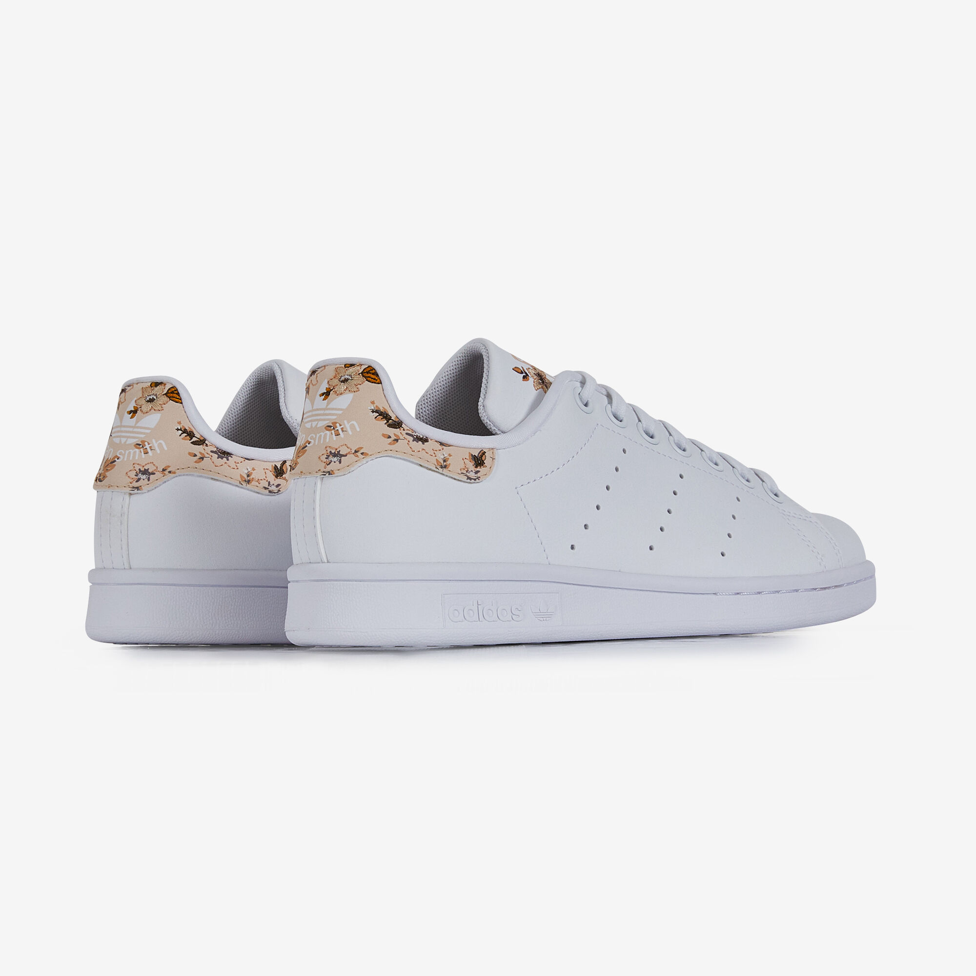 ADIDAS ORIGINALS STAN SMITH FLOWERS BLANC ORANGE SNEAKERS ENFANT