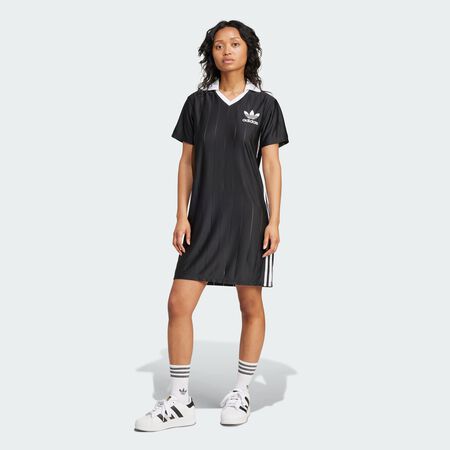 ADIDAS ORIGINALS Adicolor 3-Stripes Pinstripe Dress Black WOMEN