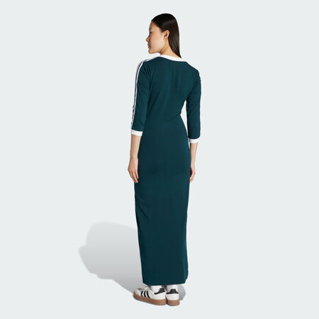 ADIDAS ORIGINALS Robe maxi Adicolor Classics 3-Stripes Aurora Ivy / White FEMME