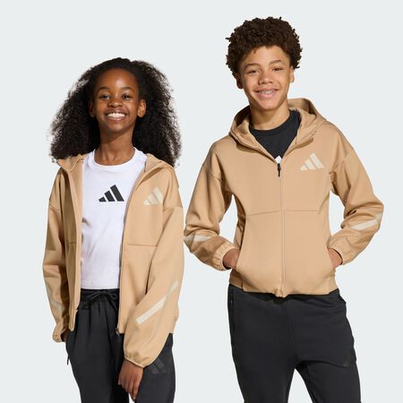 ADIDAS SPORTSWEAR adidas Z.N.E. Full-Zip Hooded Track Jacket Kids Warm Sandstone / Beige JUNIOR