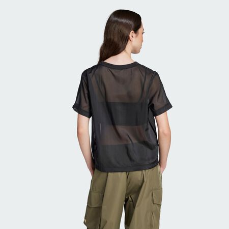 ADIDAS ORIGINALS T-shirt Adicolor Sheer 3 bandes Black FEMME