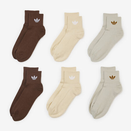 ADIDAS ORIGINALS CHAUSSETTES X6 MID ANKLE TREFOIL MARRON/BEIGE HOMME