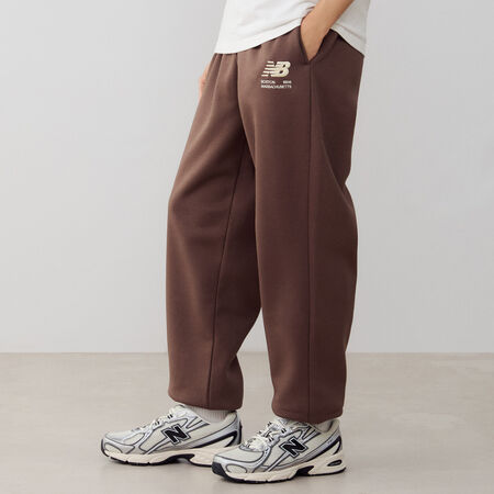 NEW BALANCE PANT JOGGER BOSTON LOGO MARRON/BEIGE HOMME