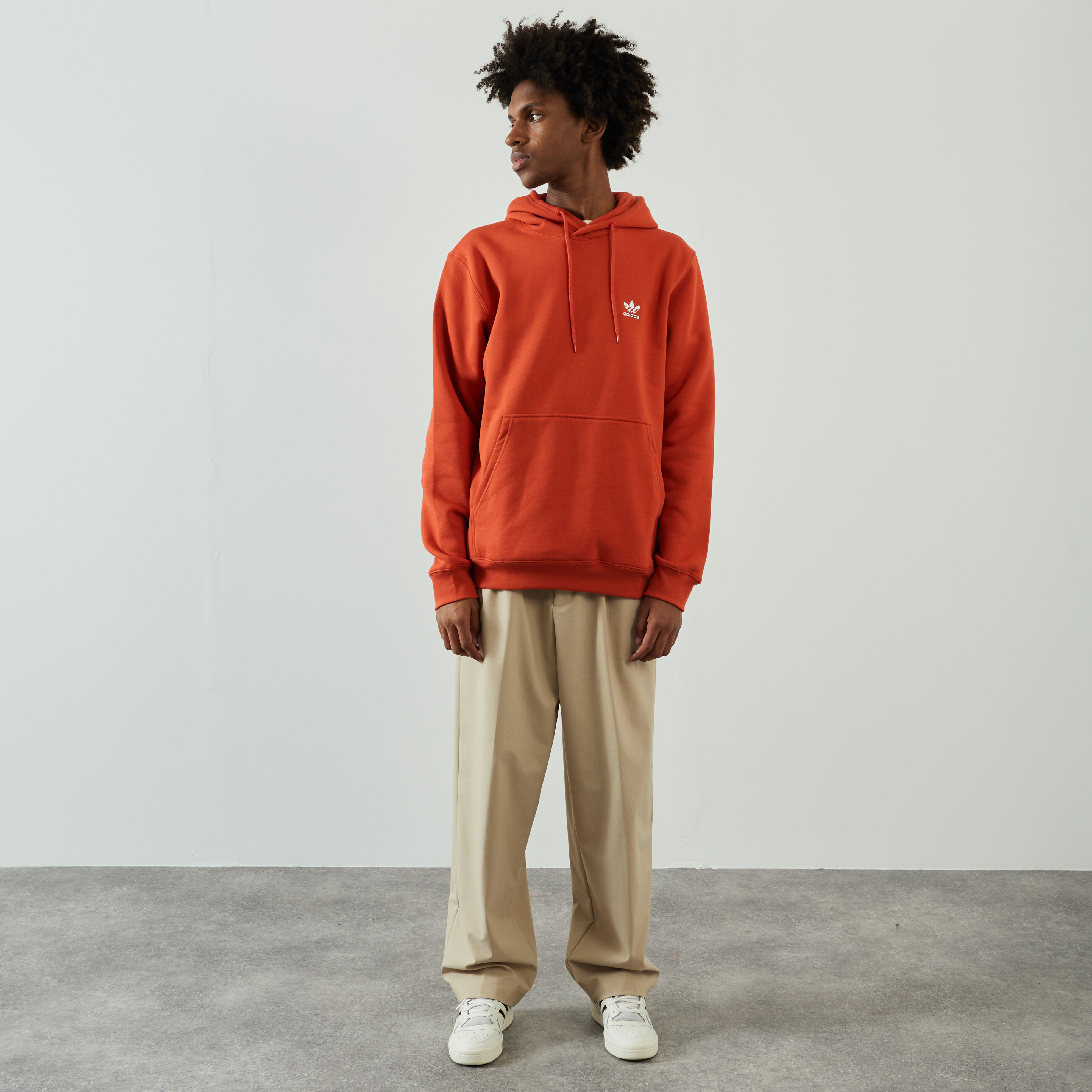 Orange adidas trefoil hoodie new arrivals