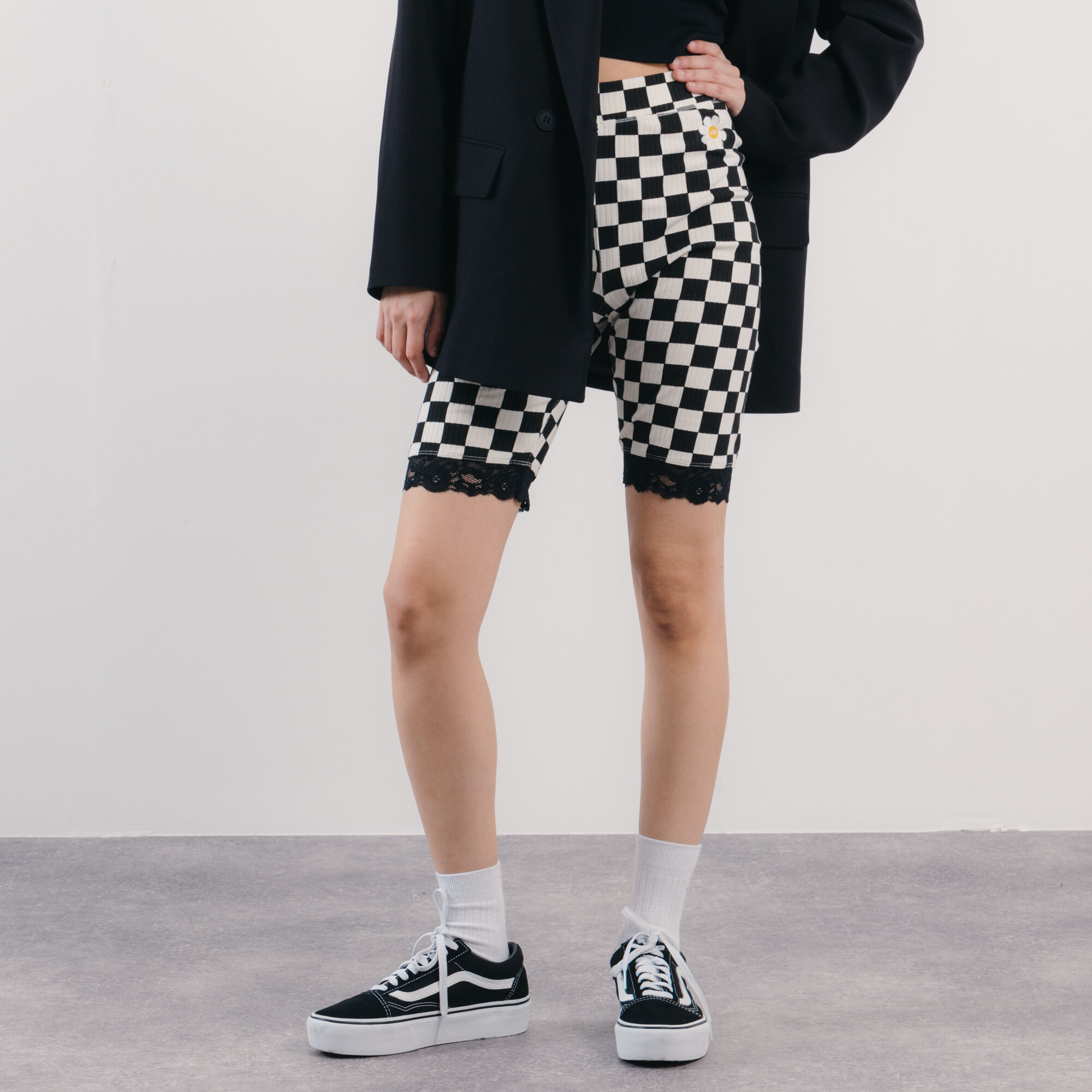 Vans checkerboard bike shorts hot sale