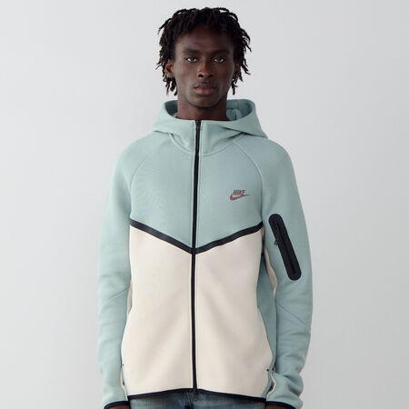 NIKE JACKET TECH FLEECE FZ BLEU/BEIGE HOMME