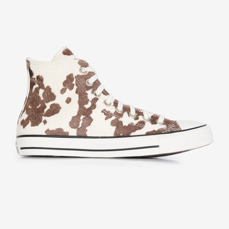CONVERSE chuck taylor all star CTAS HI PONY HAIR VACHE BLANC/NOIR FEMME