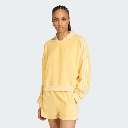 ADIDAS ORIGINALS Polo TERRY TOWEL V NECK LONG SLEEVES Orange Tint FEMME