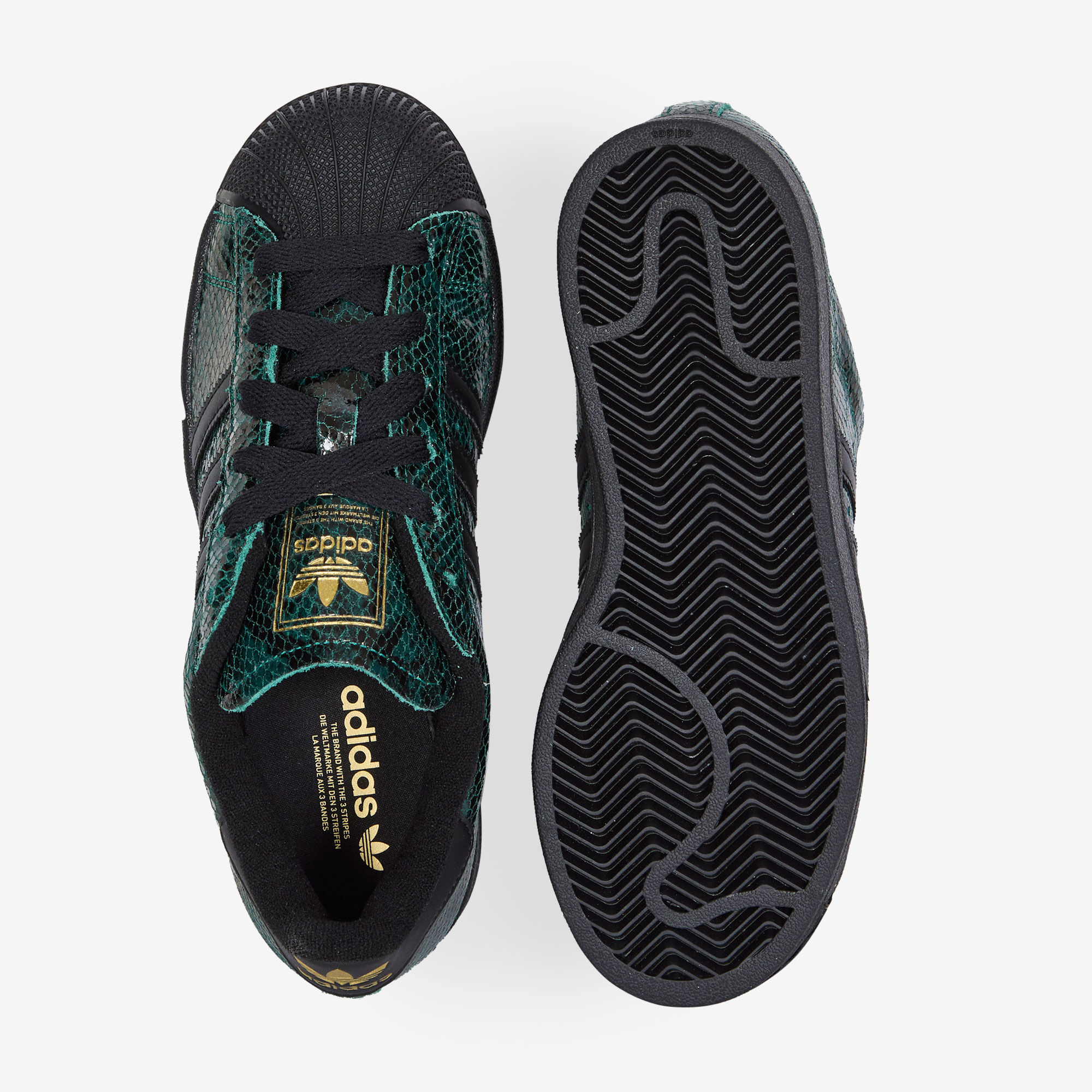 ADIDAS ORIGINALS SUPERSTAR II SNAKE SNEAKERS FEMME KAKI LACETS