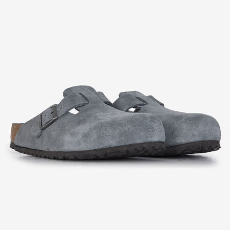 BIRKENSTOCK BOSTON SUEDE BASALT GRAY GRIS HOMME